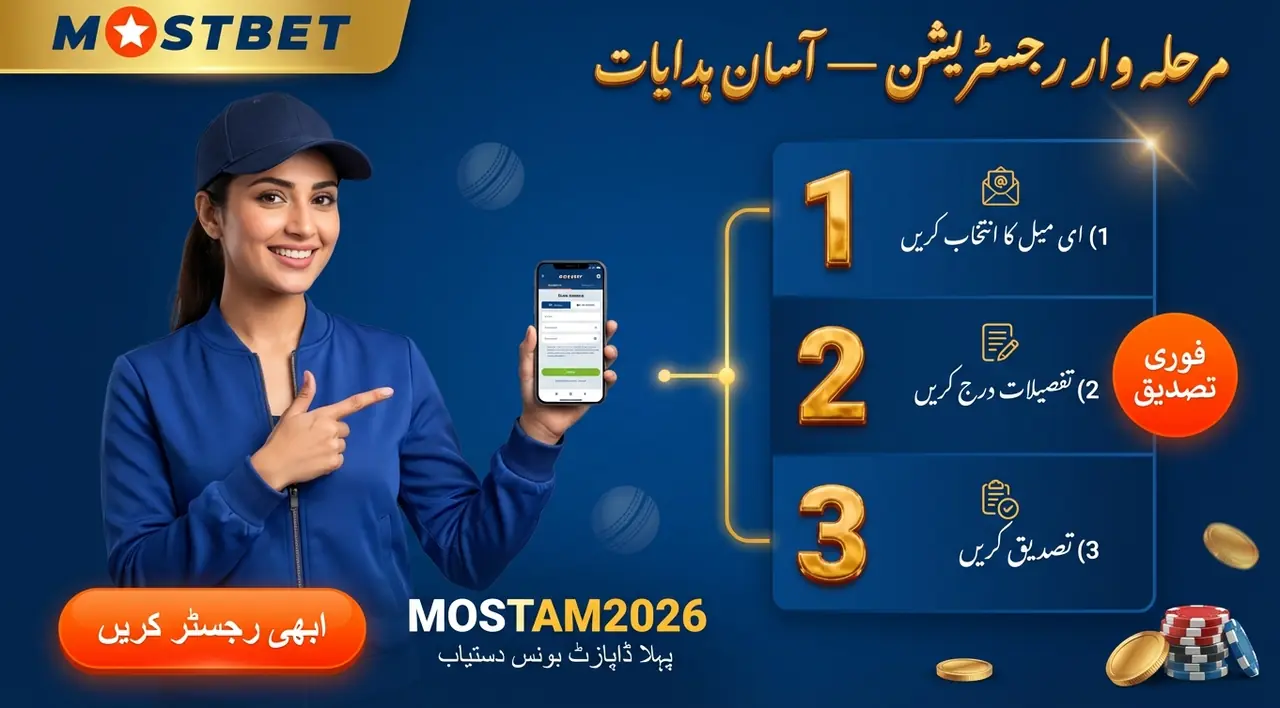 مرحلہ وار: Mostbet پر رجسٹریشن مکمل کریں